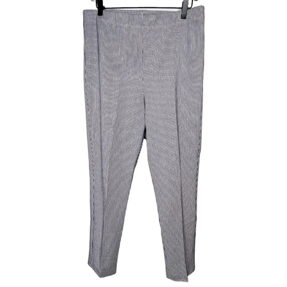 Karen Kane Pull on Straight Ankle Piper Pant Blue and White Striped Size X-Large - Picture 1 of 9